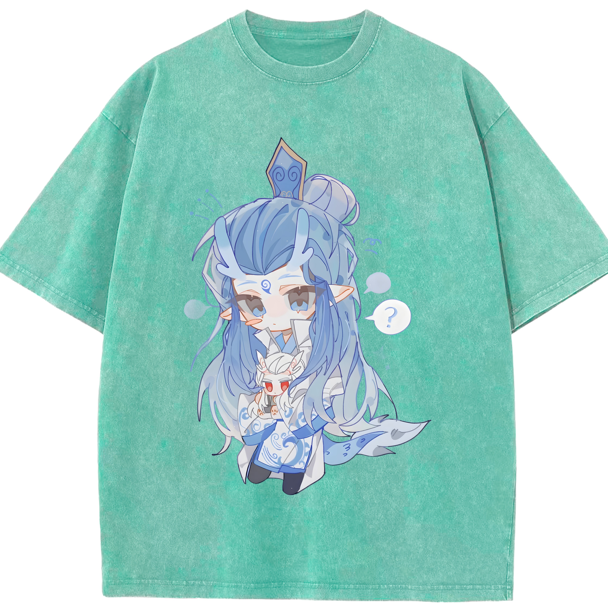 （画像用） Ne Zha 2 ナタ 魔童の大暴れ 綿100% ヴィンテージ風 半袖Tシャツ（フロントプリント）